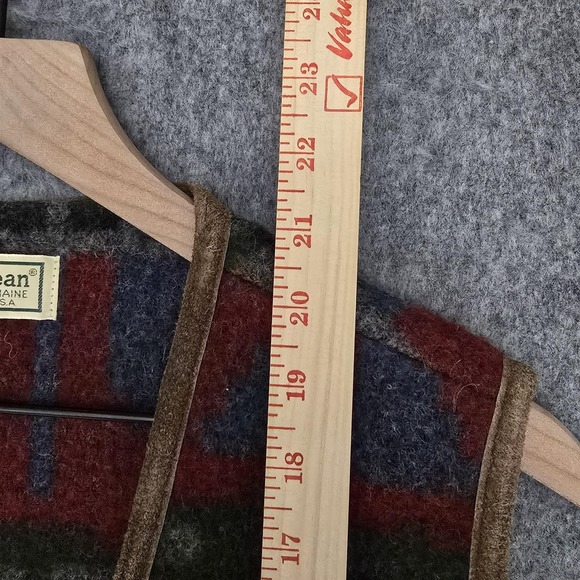 Vintage L.L. Bean Vest Womens M Multi Wool Suede Trim Western Aztec Rustic - Picture 9 of 10